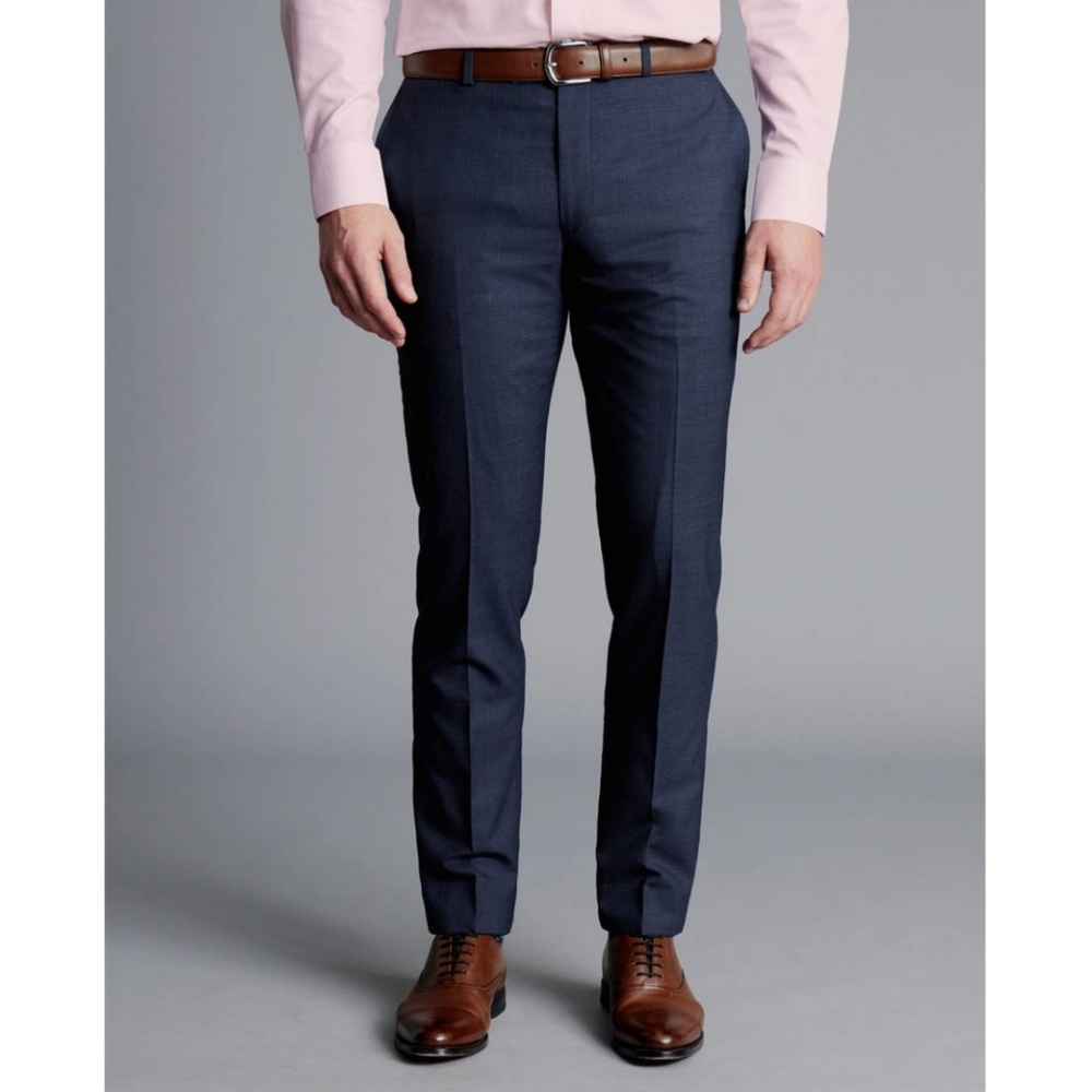 Charles Tyrwhitt Men's 38/32 Slim Pure New Wool Dress Pants Slacks Office Career